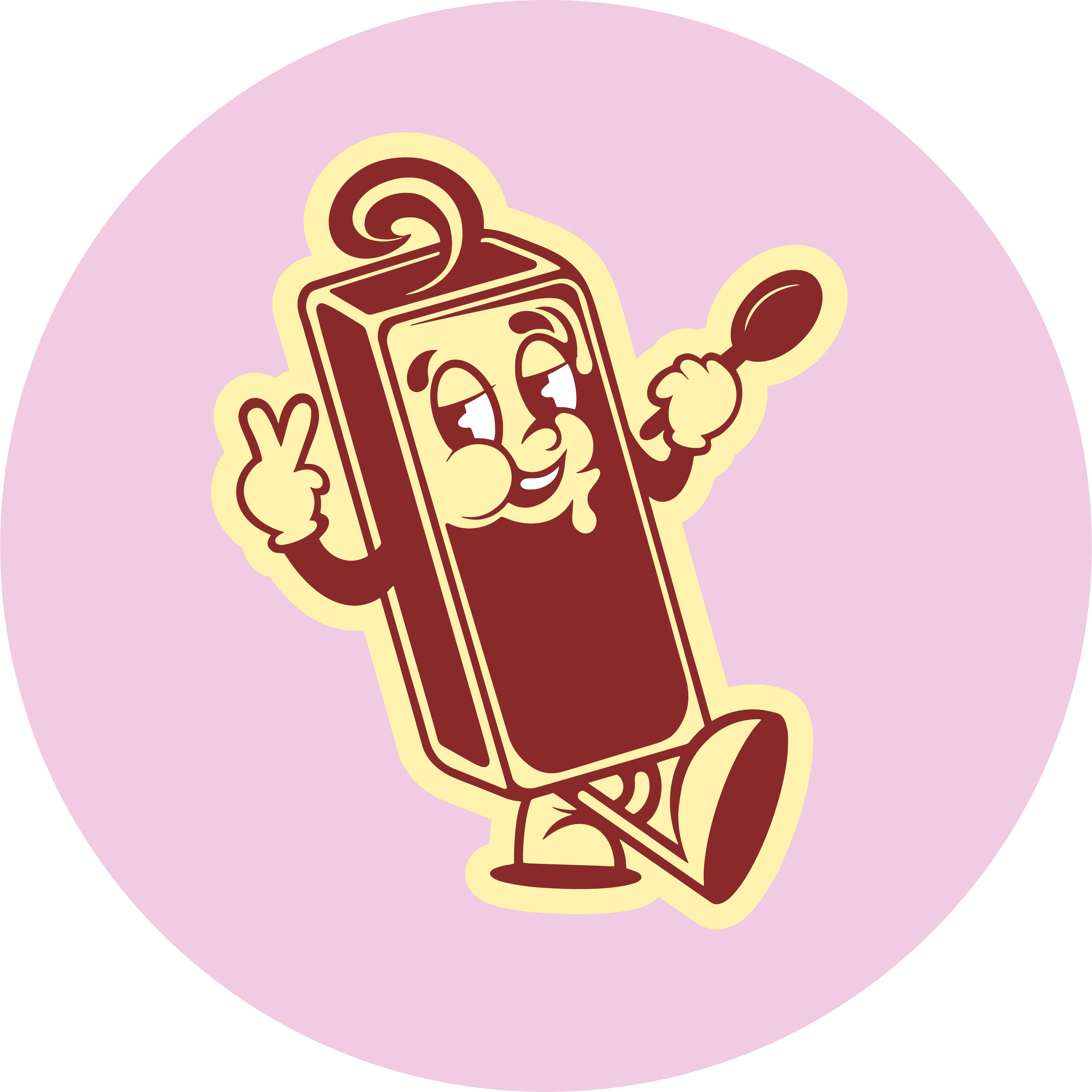 The Butter Bar mascot on a pink badge